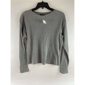 RDI Thermal Shirt Women's Size Small Gray Round Neck Pullover Waffle Knit NWT
